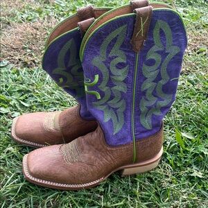Twisted X Kids Boots in Brown and Purple